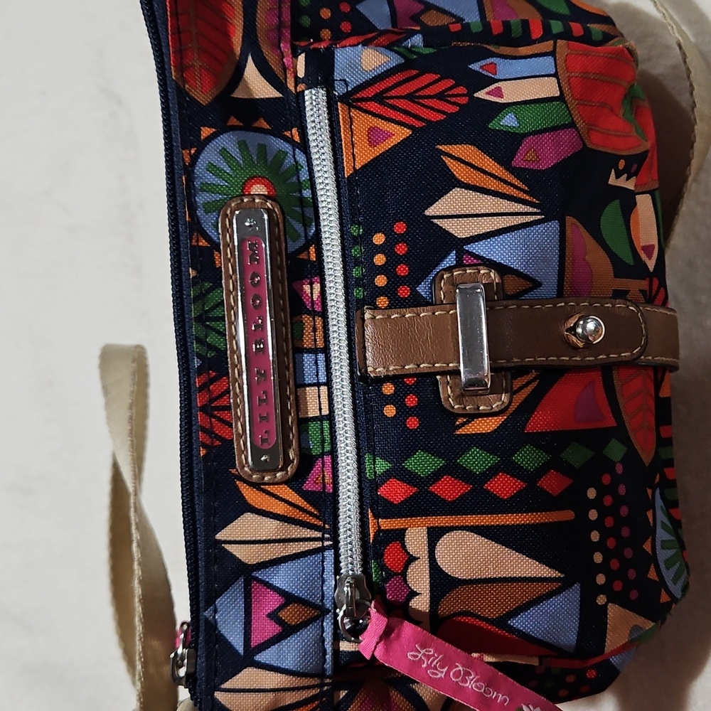Lily Bloom Navy and Multicolor Crossbody Bag